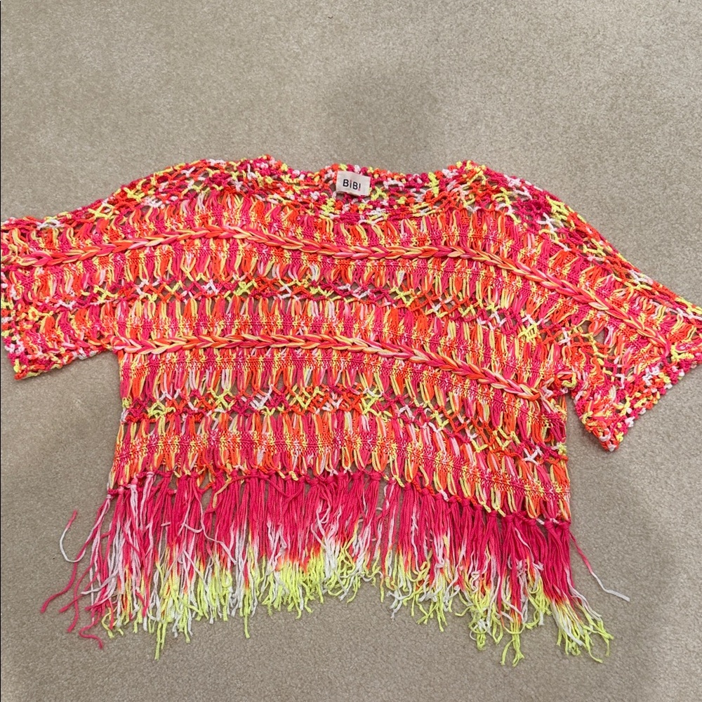 Bibi Multicolor Fringe Top